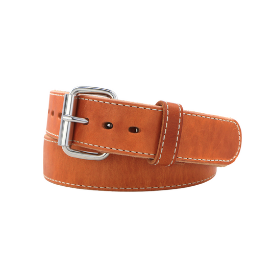Natural Reinforced Steel Core Leather Gun Belt