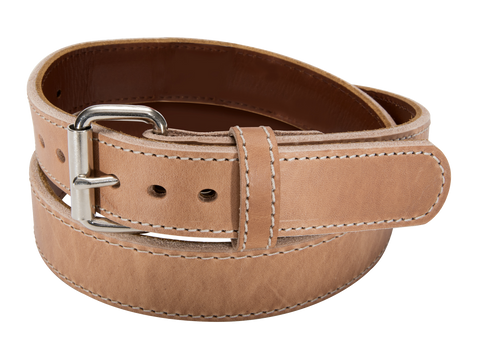 Natural Steel Core Full Grain Leather Gun Belt